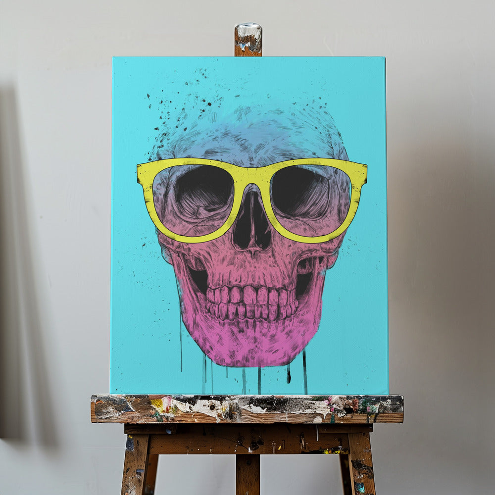 Popkonst-skalle med glasögon | Canvas