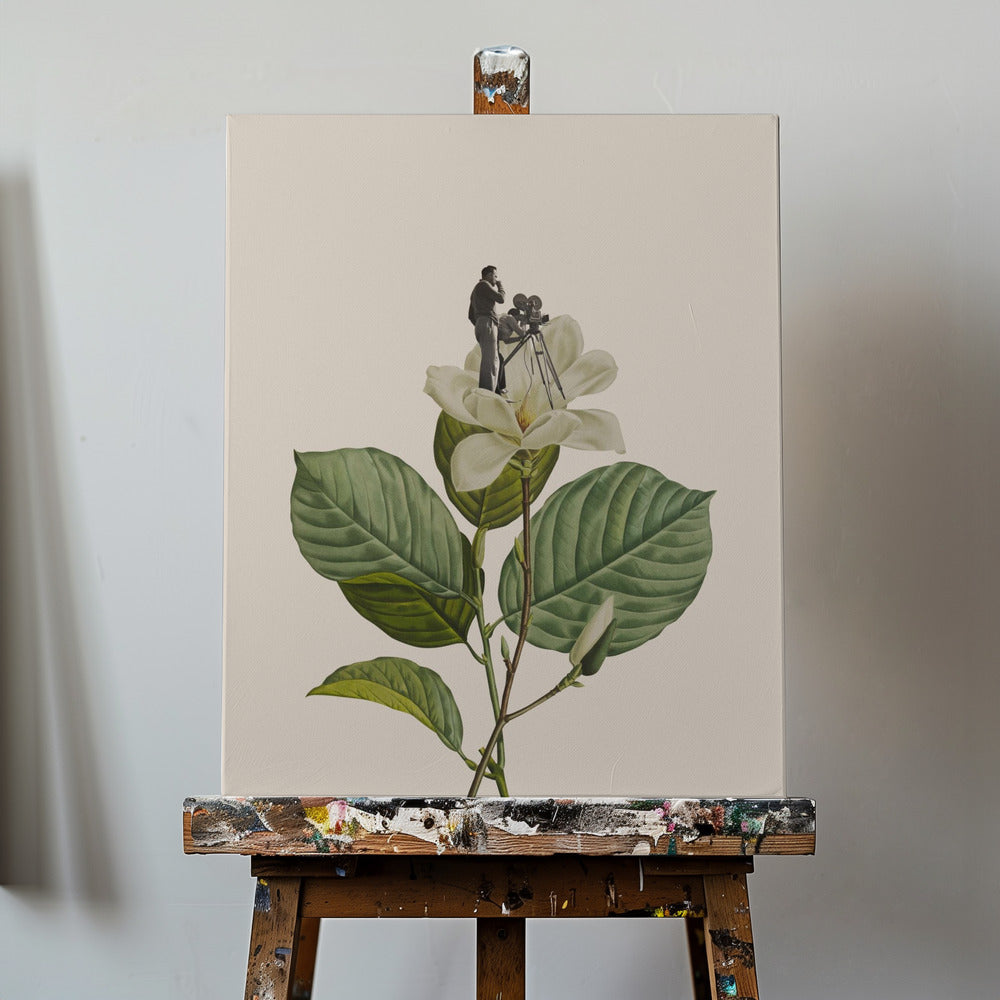 Botanische vintage cameraman | Canvasprints