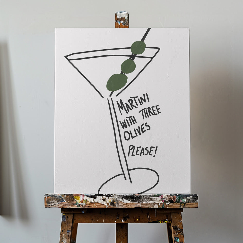Oliven Trio Martini | Lærredsbilleder