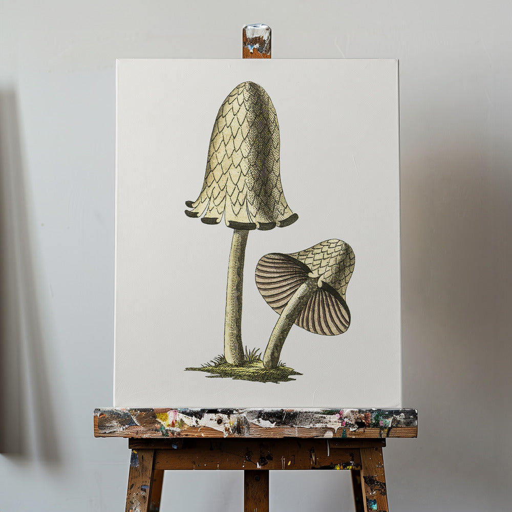 Fungo commestibile Vintage Inky Cap | Stampe su Tela
