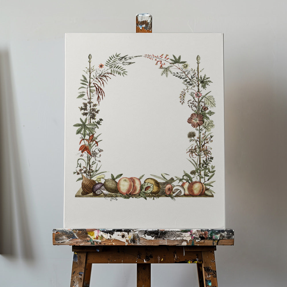 Cadre botanique dessiné à la main | Tableaux sur Toile