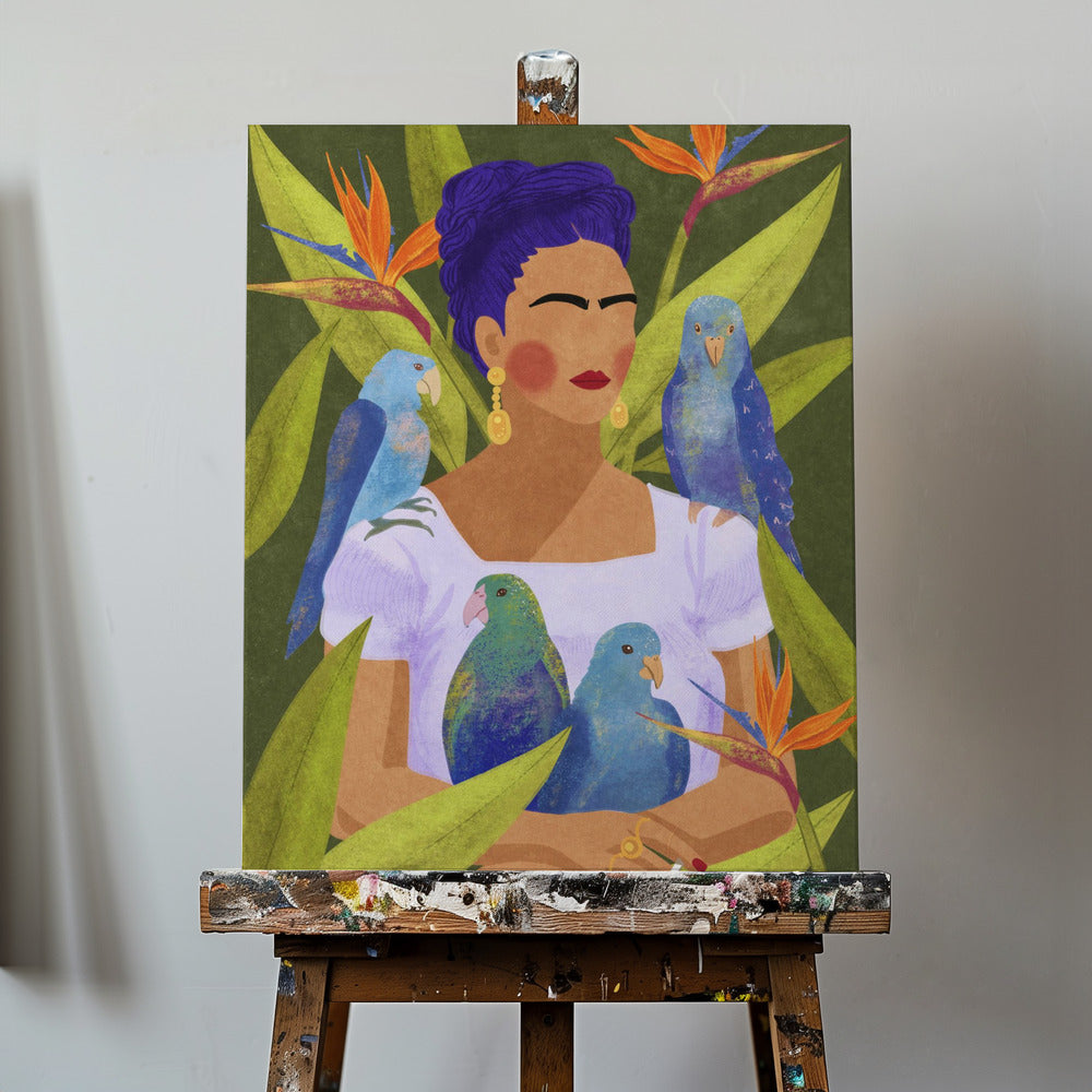 Frida and birds | Canvas