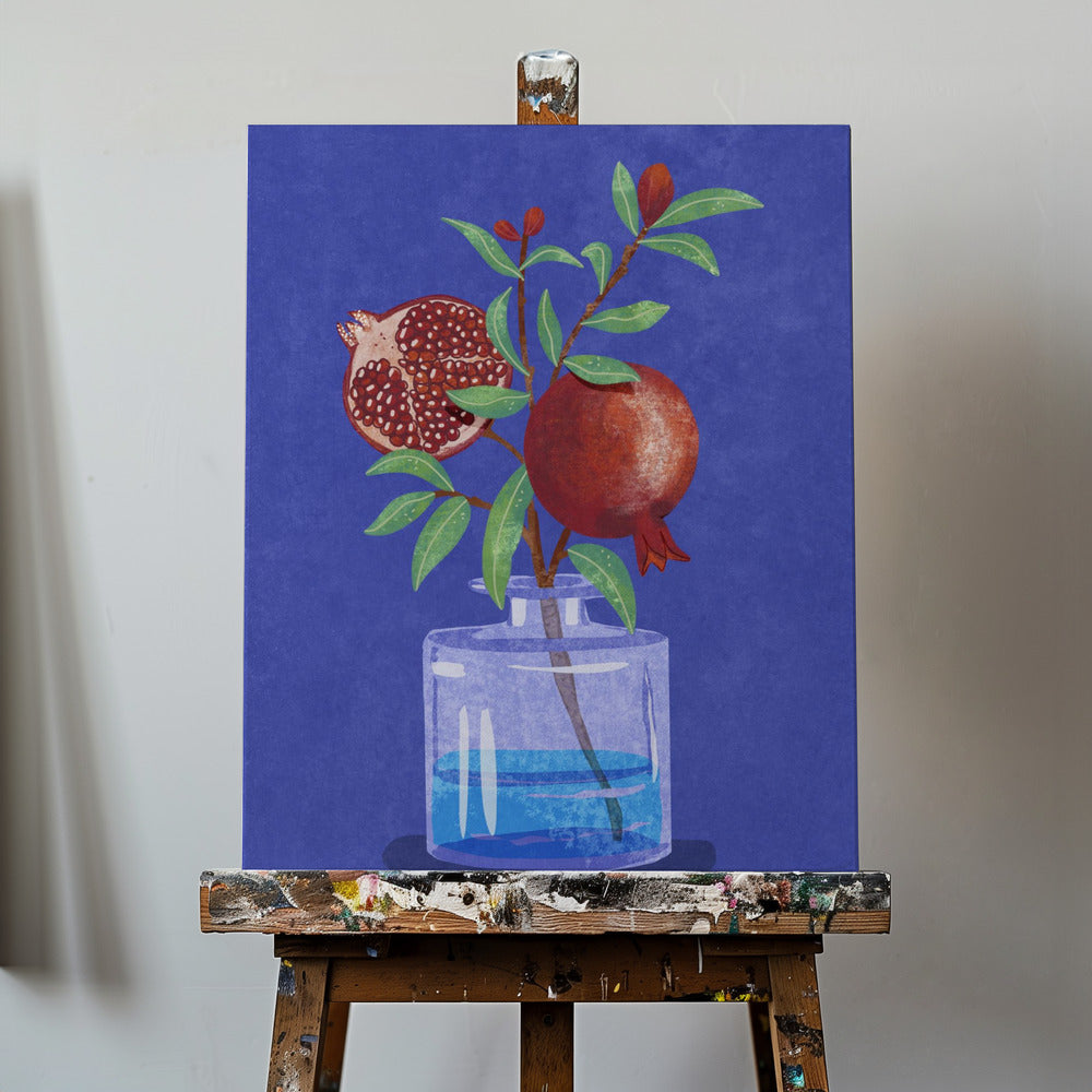 granaatappel in vaas | Canvasprints