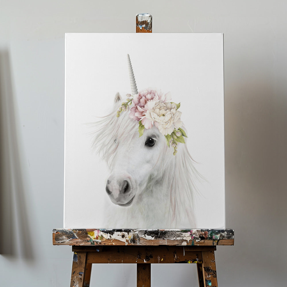 Blommig enhörning | Canvas