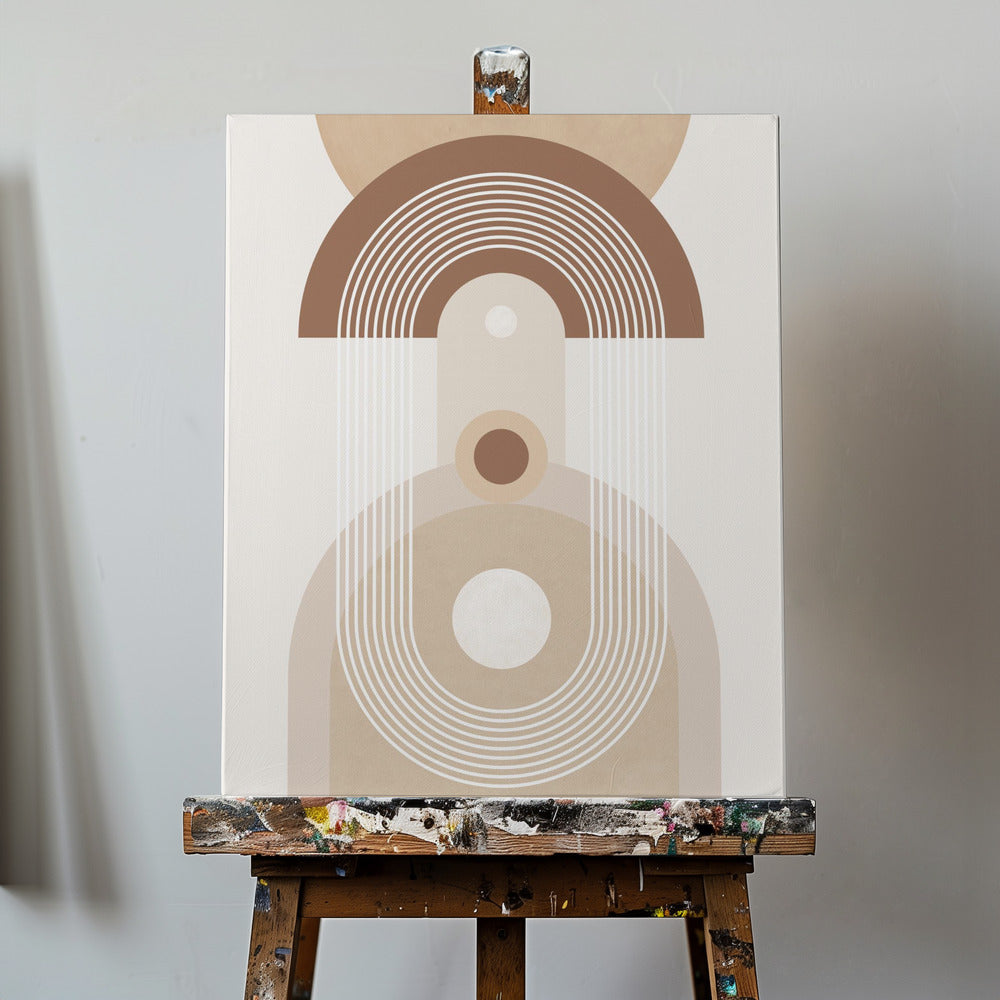 Beige Mid Century Posters - Affiche Artistique | Tableaux sur Toile