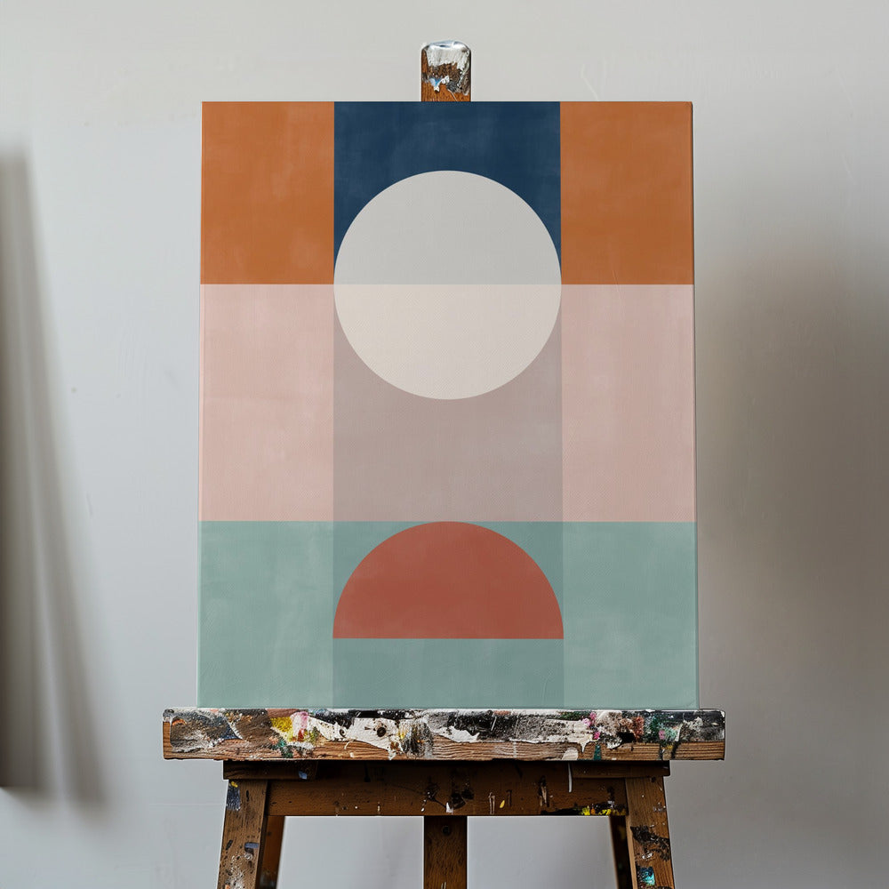 Œuvre d'art géométrique abstraite aux tons terreux | Tableaux sur Toile