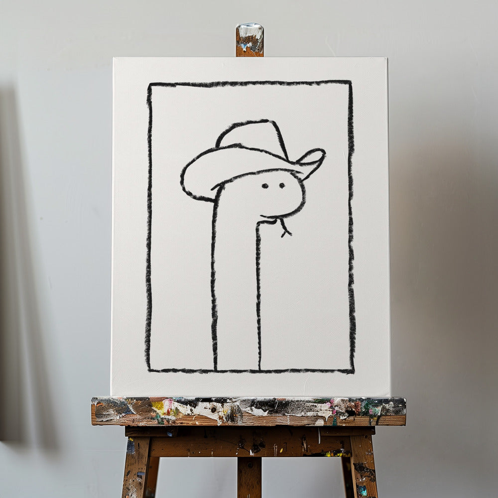 Wąż Squiggles w kapeluszu Stetson | Wydruki na łótnie