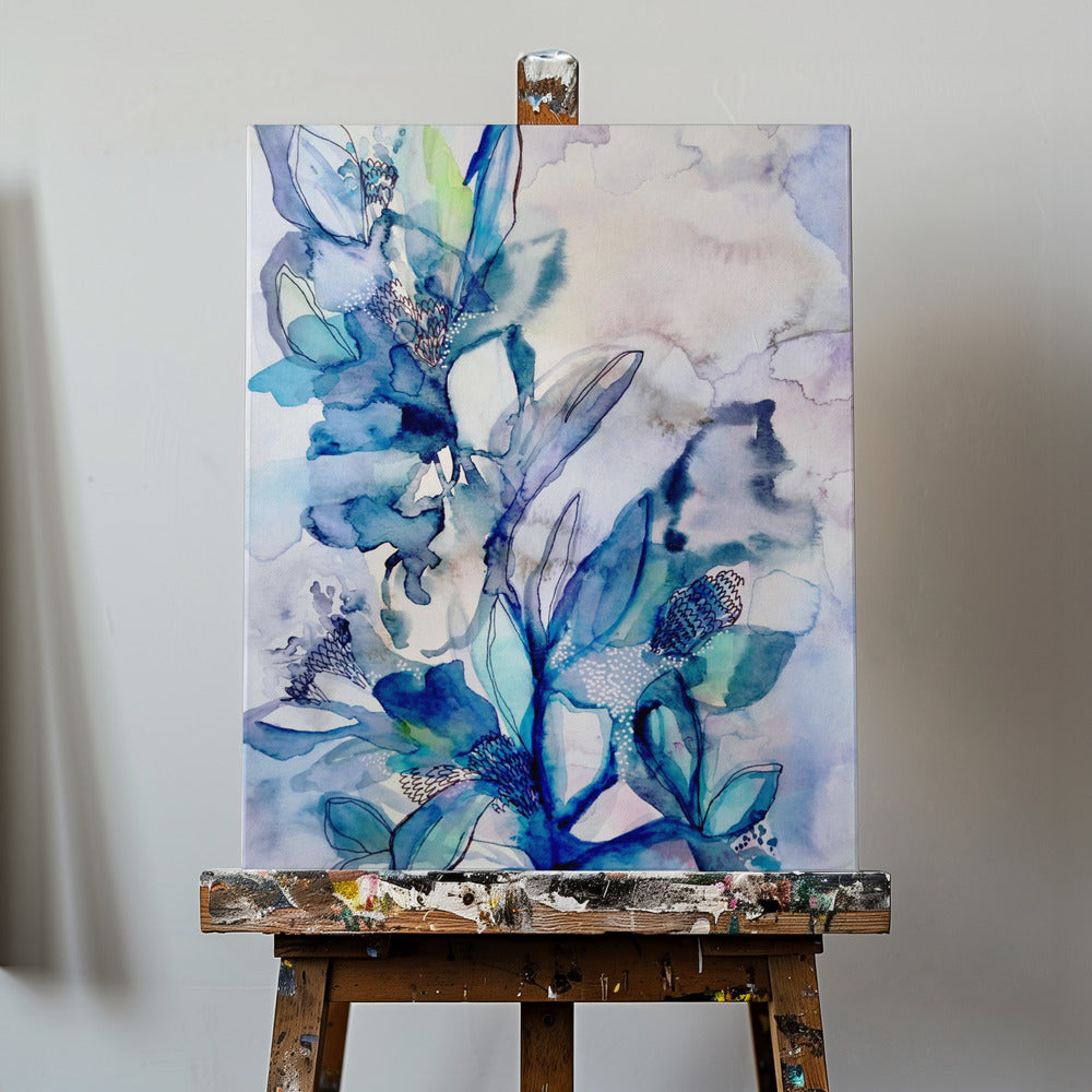Aqua Floral | Canvastaulut