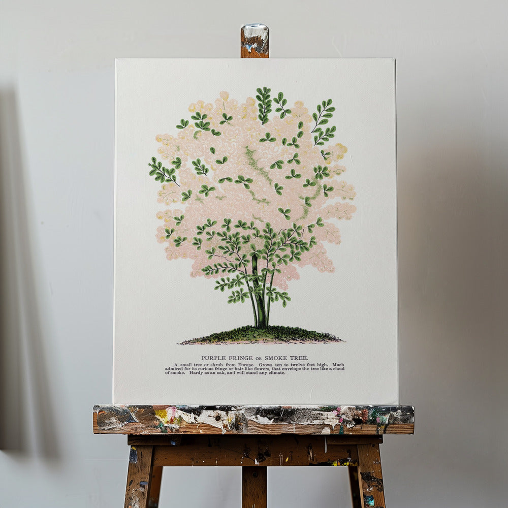 Litografi med lila fransar i träd | Canvas
