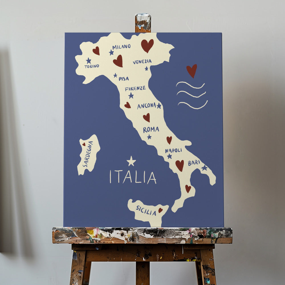 Mappa dell'Italia | Stampe su Tela