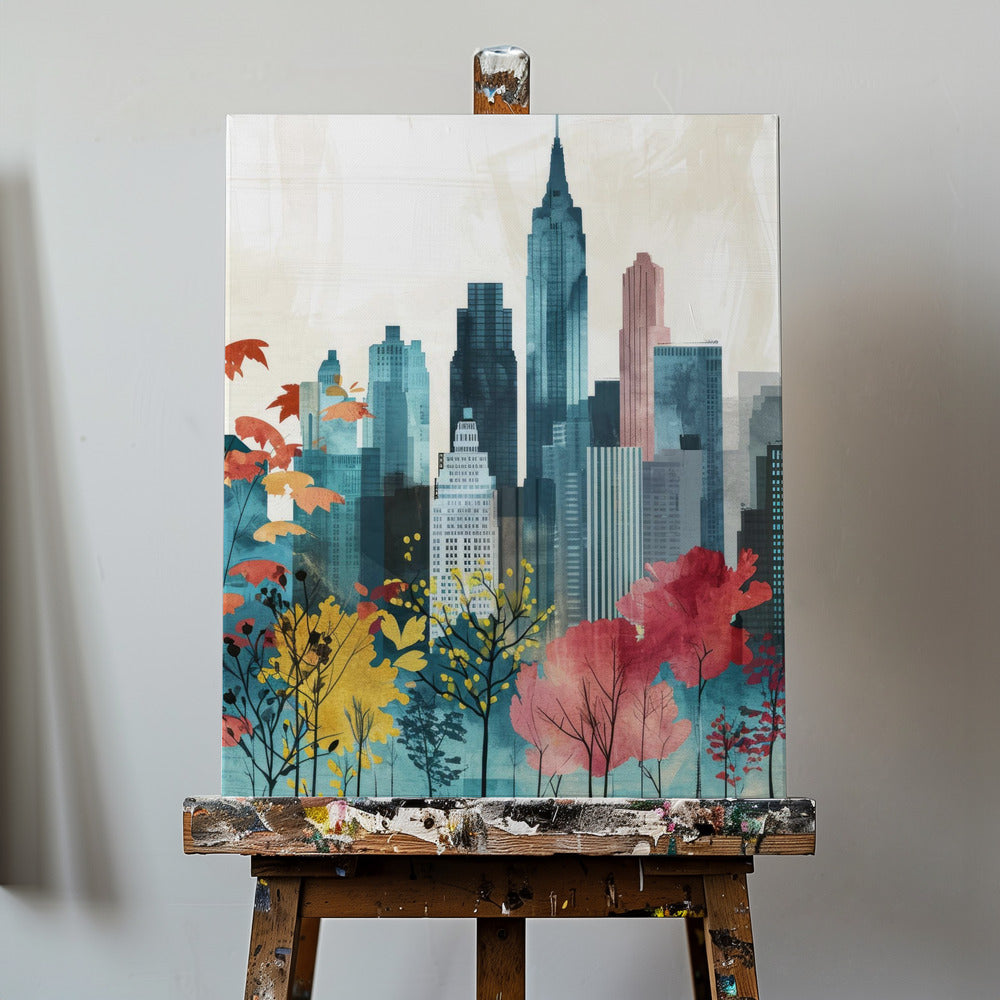 Peinture numérique à l'aquarelle de la ville de New York (1) | Tableaux sur Toile