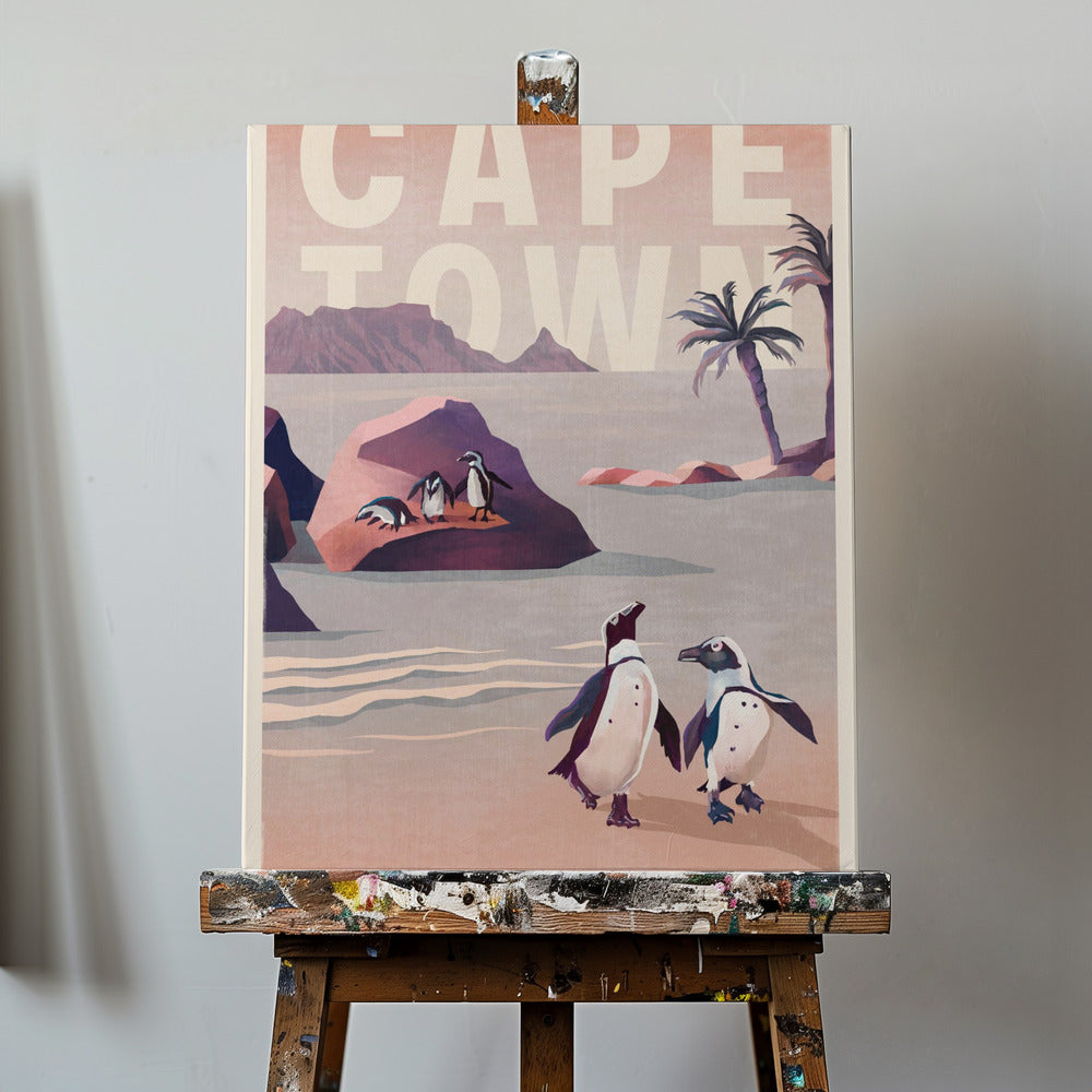 Art de voyage vintage du Cap, Afrique du Sud | Tableaux sur Toile