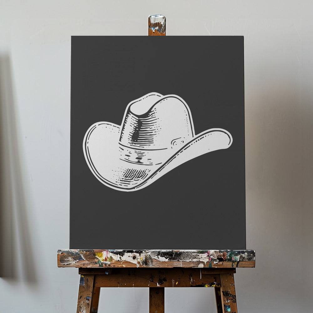 Sombrero de vaquero negro | Impresiones en Lienzo