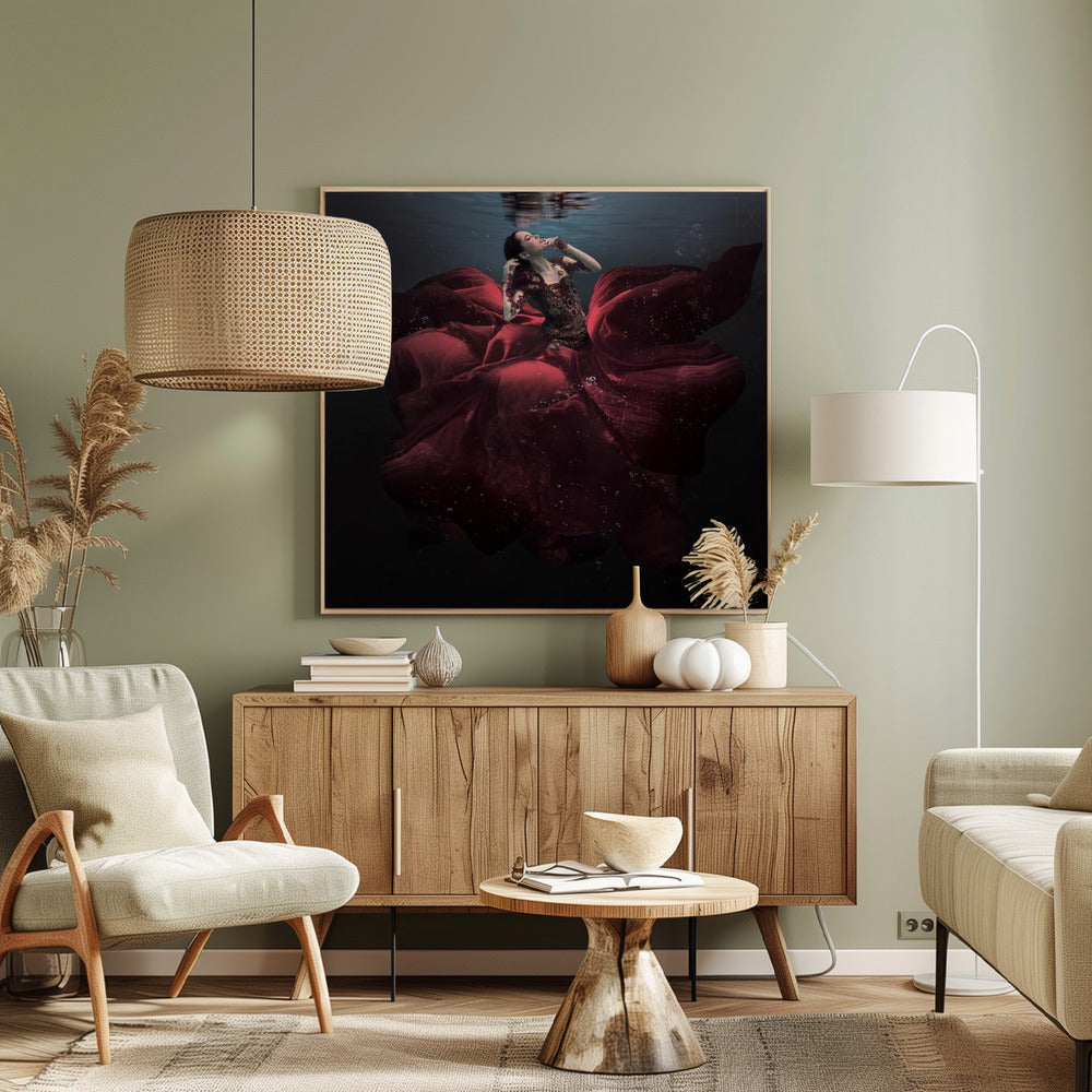 De dame in het rood | Canvasprints