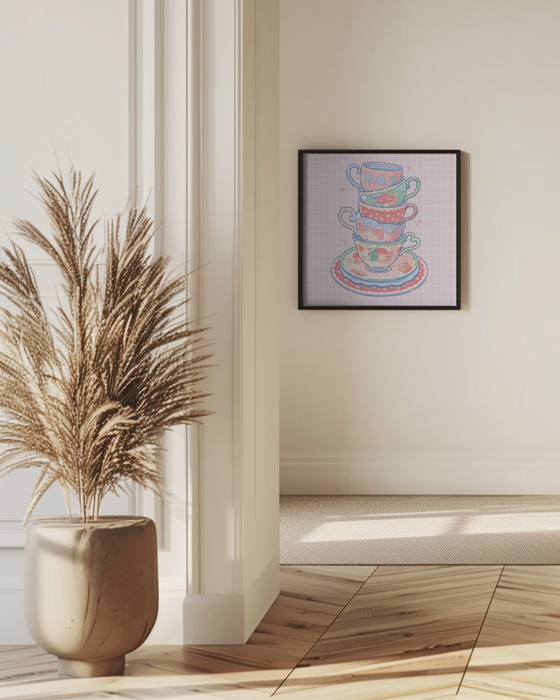 Teacup with Mushroom Patterns | Poster