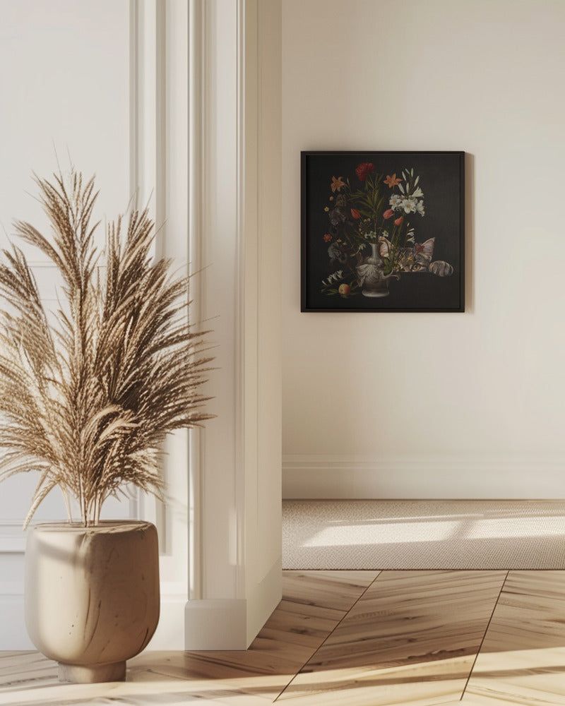 Vintage Vase mit leuchtenden Blumen | Poster