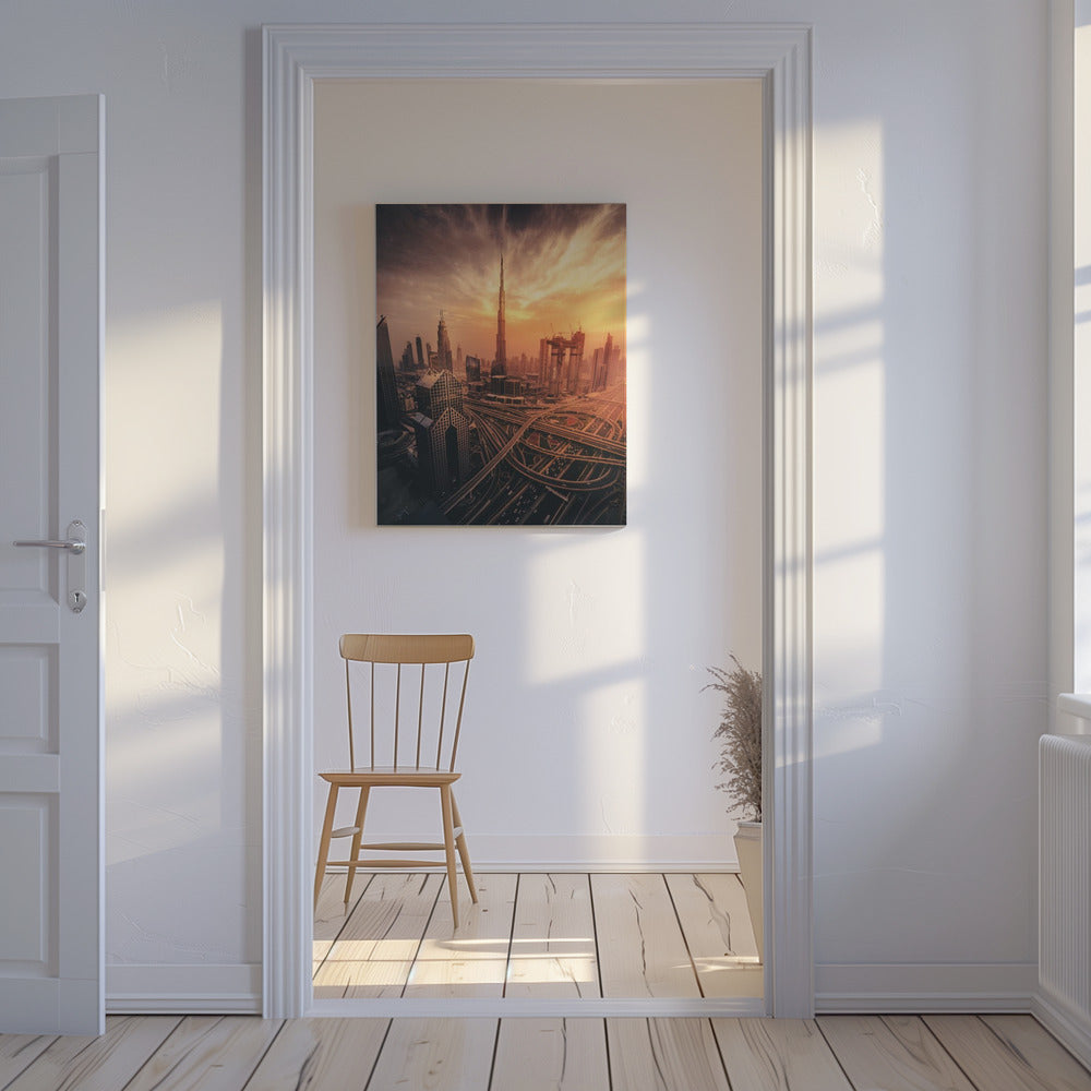 Il tramonto infuocato di Dubai | Stampe su Tela