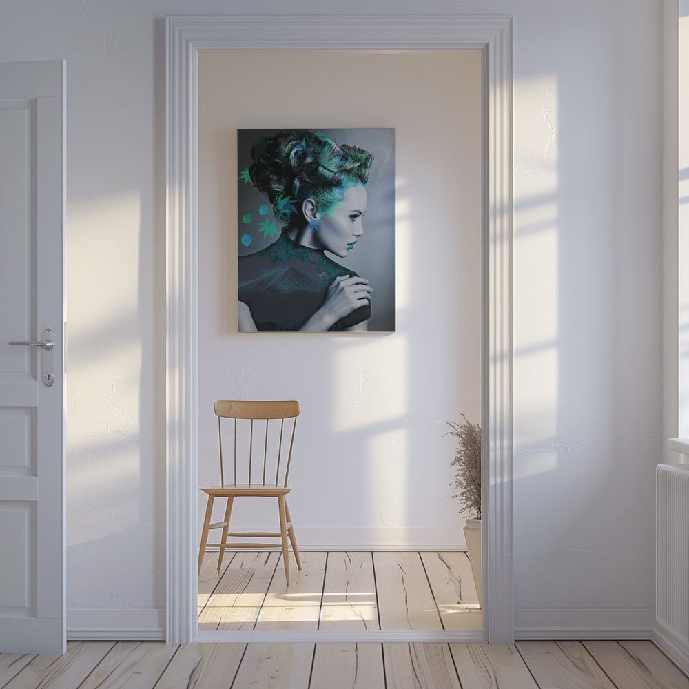 Groen met bladeren | Canvasprints