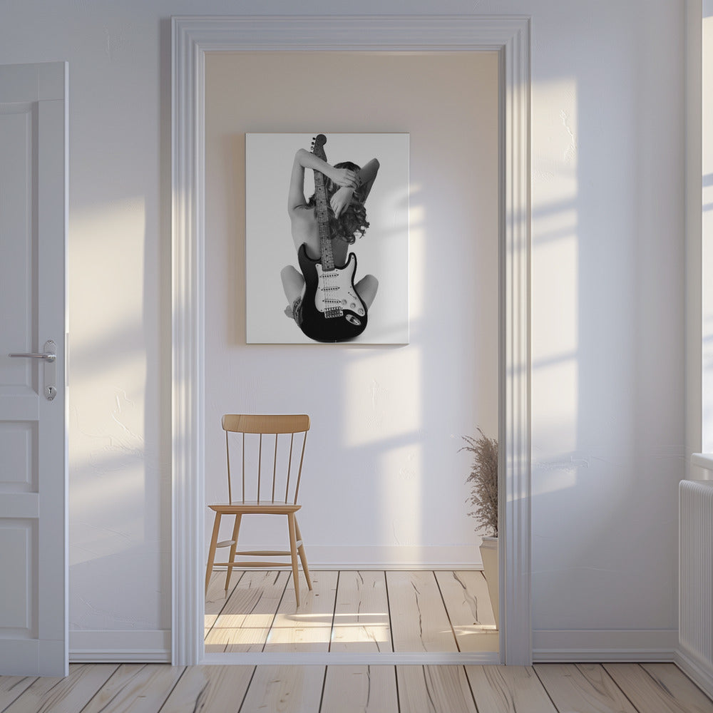 Lady und die Strat | Leinwand-Bilder