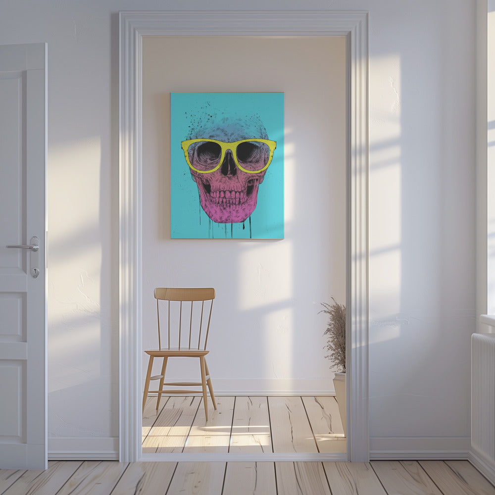 Popkonst-skalle med glasögon | Canvas