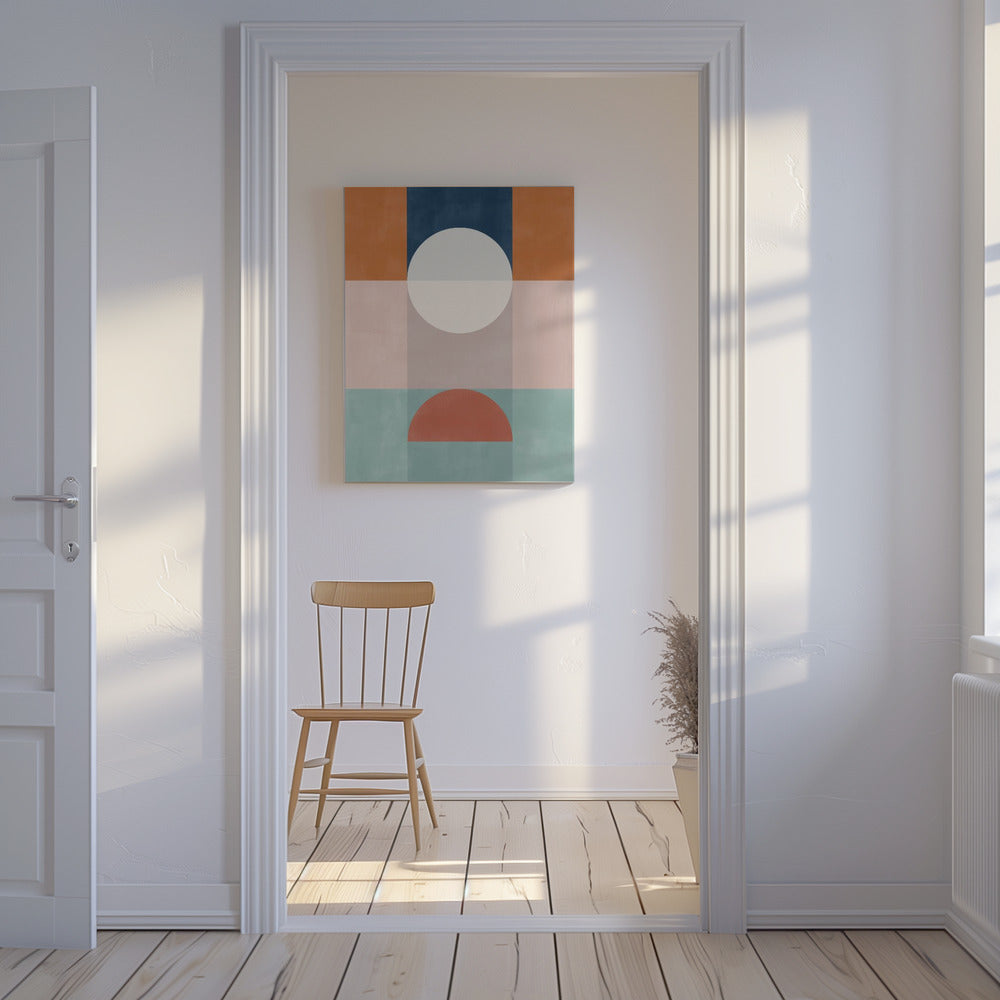 Œuvre d'art géométrique abstraite aux tons terreux | Tableaux sur Toile