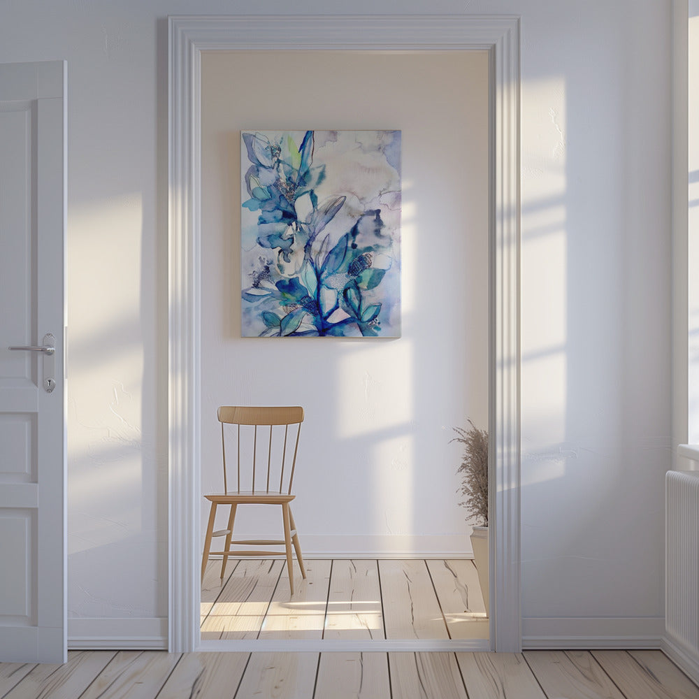 Aqua Floral | Canvastaulut