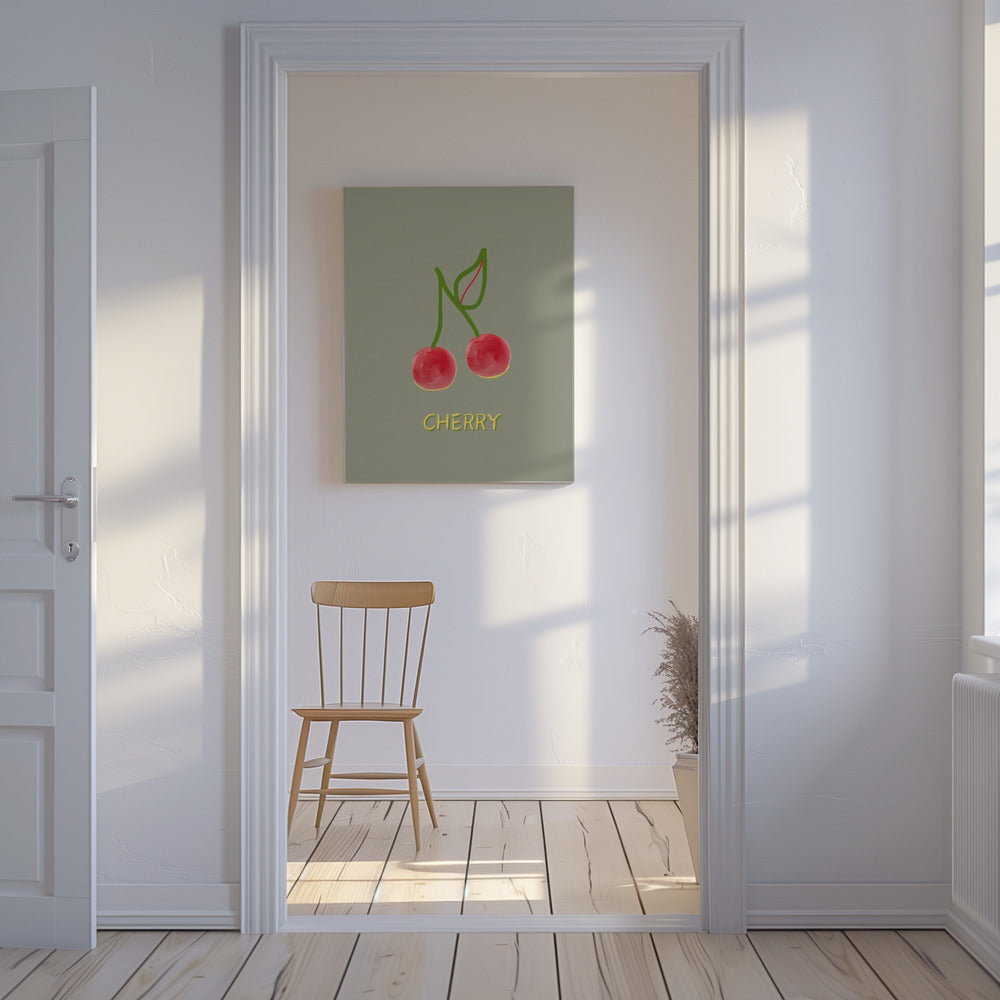 Cherry in Green | Canvas