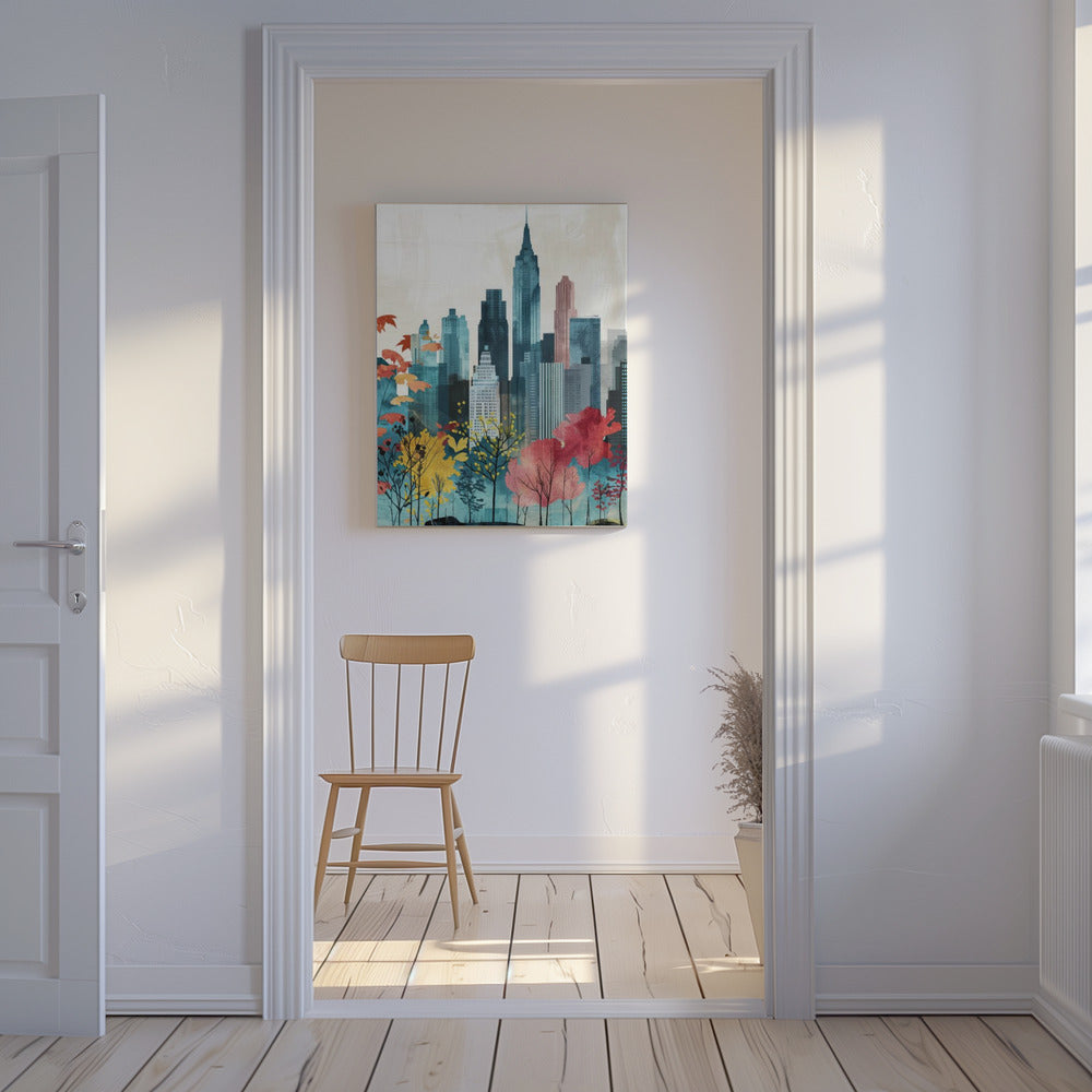 Peinture numérique à l'aquarelle de la ville de New York (1) | Tableaux sur Toile