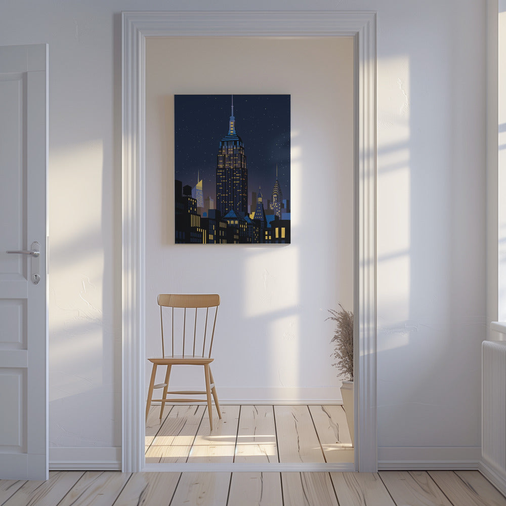 Manhattan w Nowym Jorku nocą | Wydruki na łótnie
