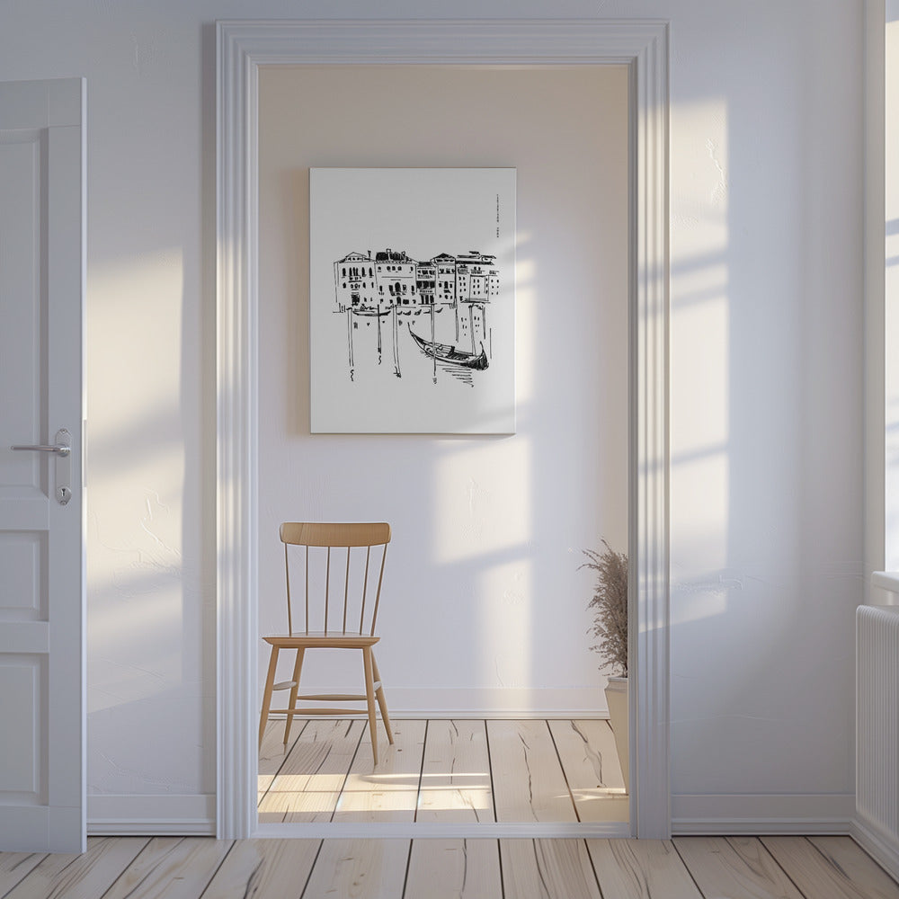 Stampa artistica di viaggio sul Canal Grande di Venezia con gondola, Italia | Stampe su Tela