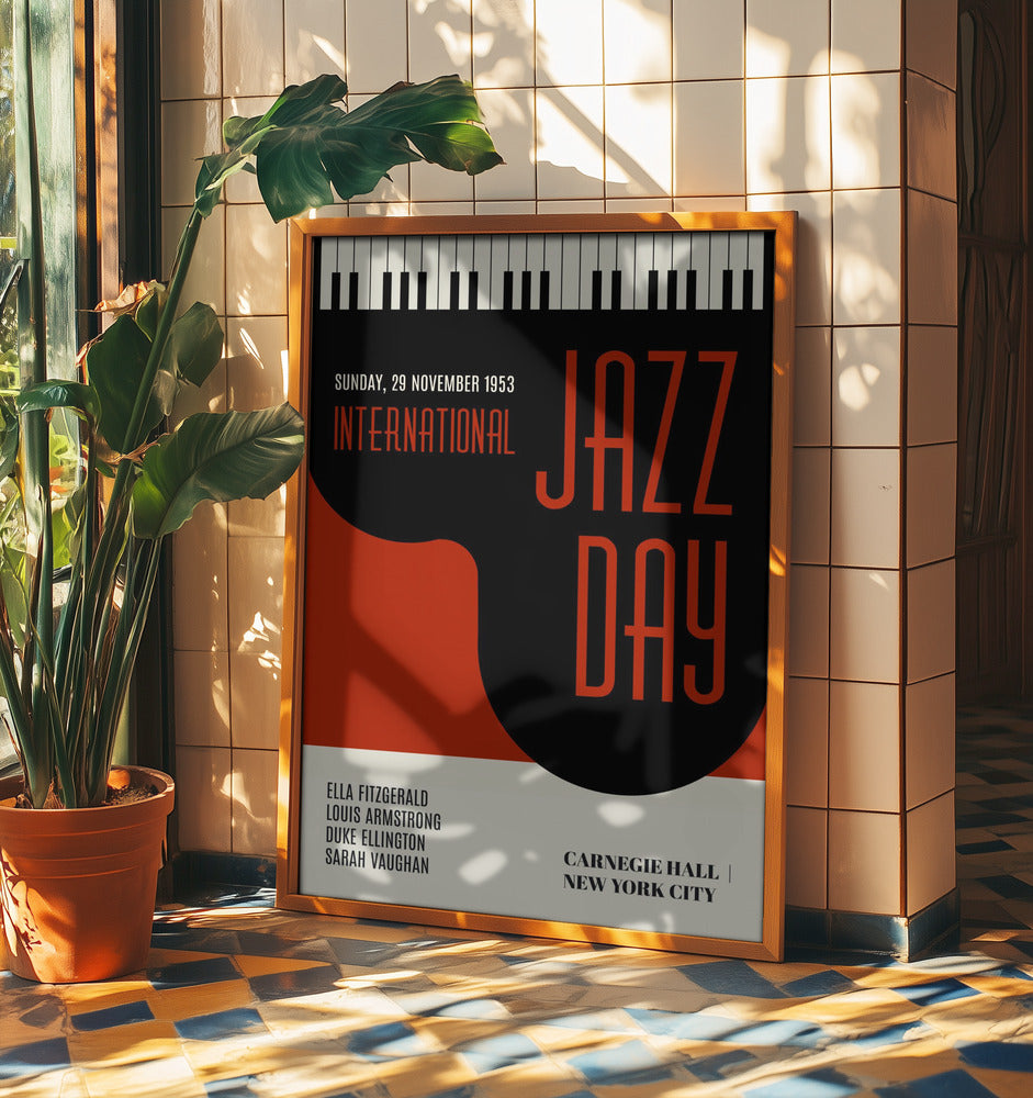 Jazzy Days Tummanpunainen | Julisteet - Taidevedokset