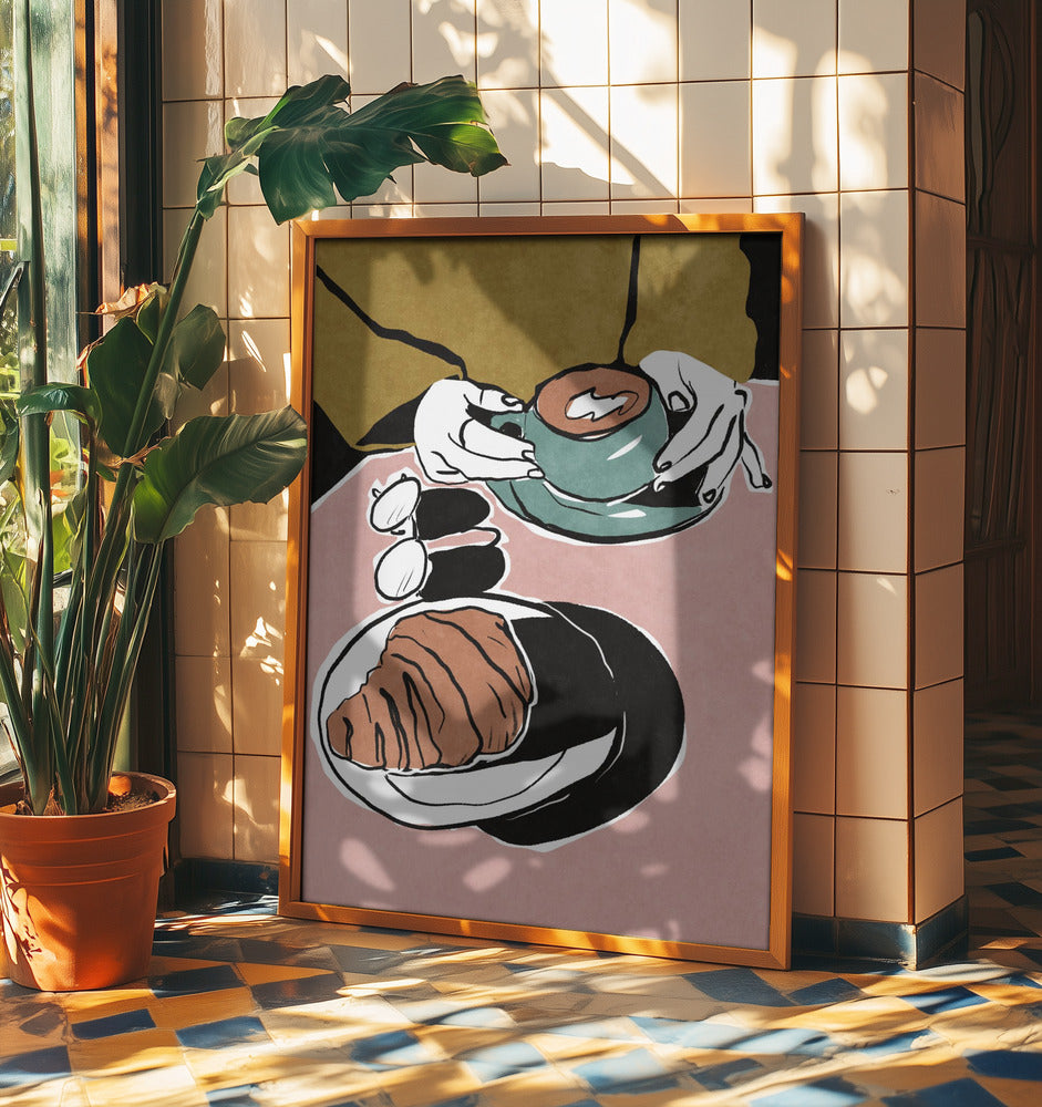 Croissant und Milchkaffee | Poster