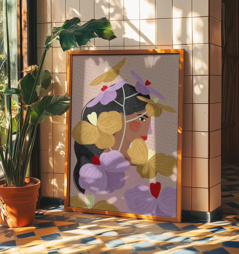 Hidden Behind Yellow Purple Flowers | Poster