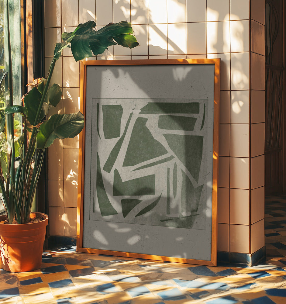 Grünes geometrisches Labyrinth | Poster