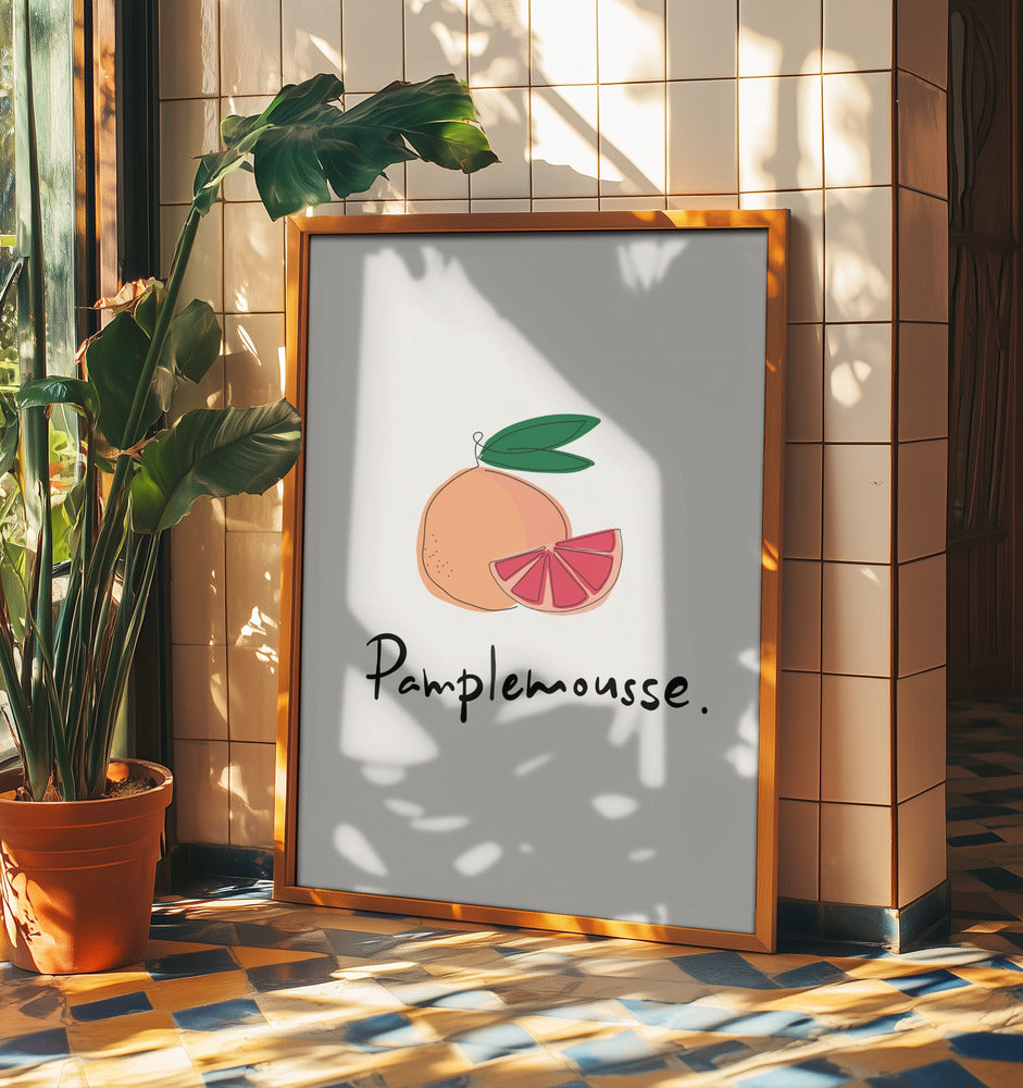 Modern French Fruits Collection "Grapefruit / Pamplemousse" | Poster