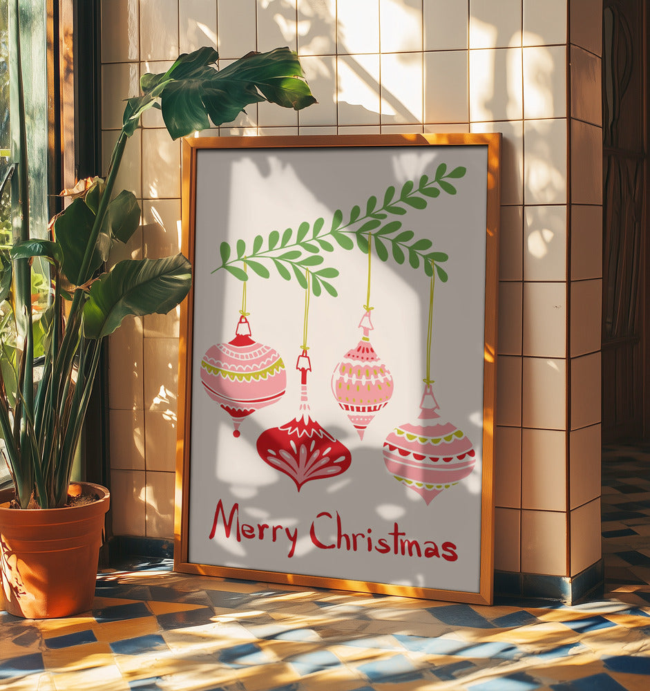 Cheerful little Christmas baubles | Poster