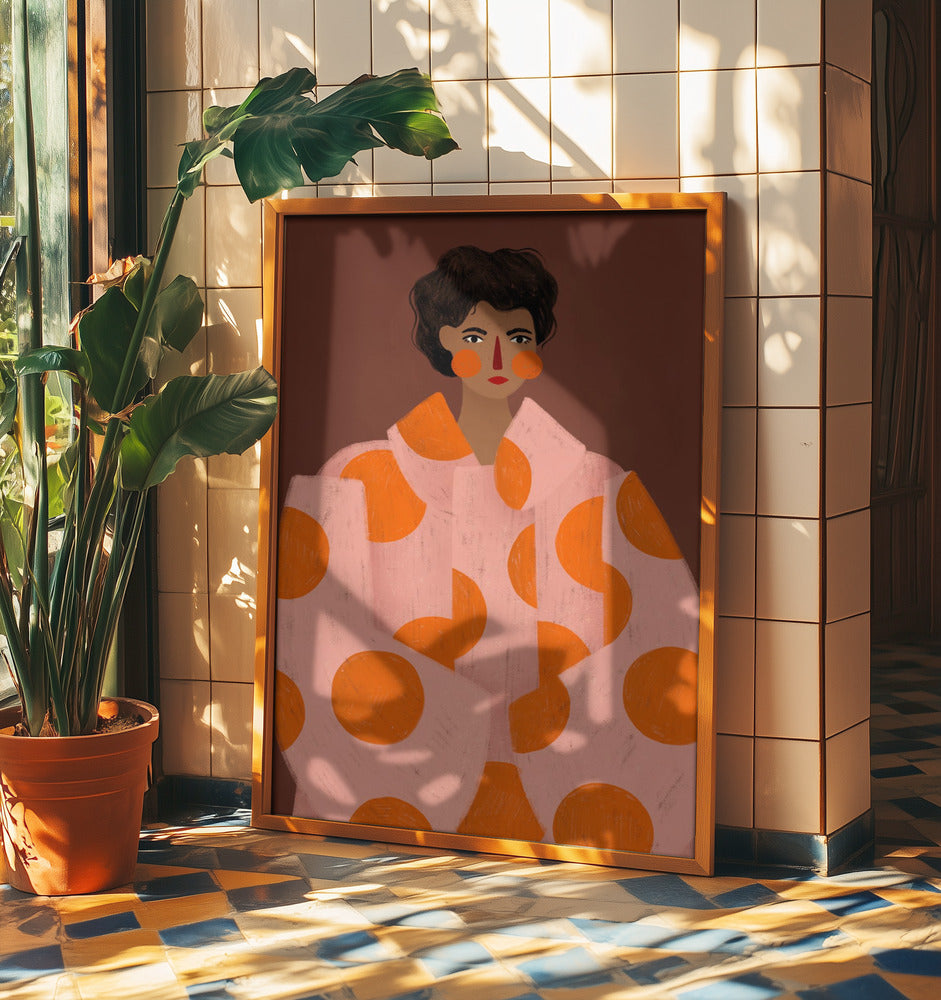 Woman With Orange Dots | Poster