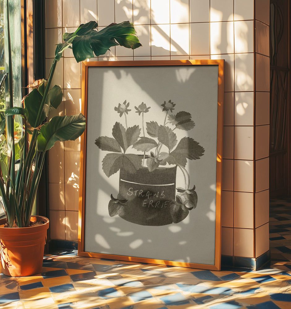Vintage strawberry plant | Poster