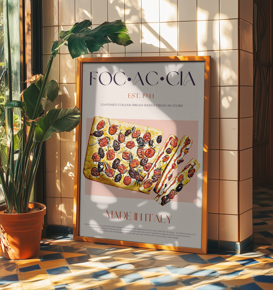 Italian Bread with Tomatoes and Olives | Poster