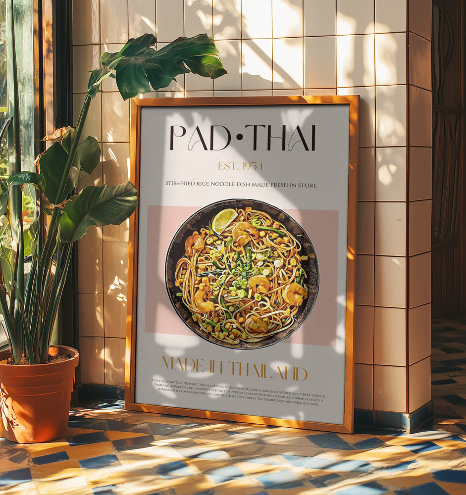 Elegant Illustration of Pad Thai | Poster