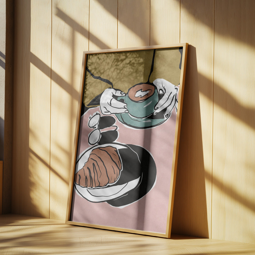 Croissant und Milchkaffee | Poster