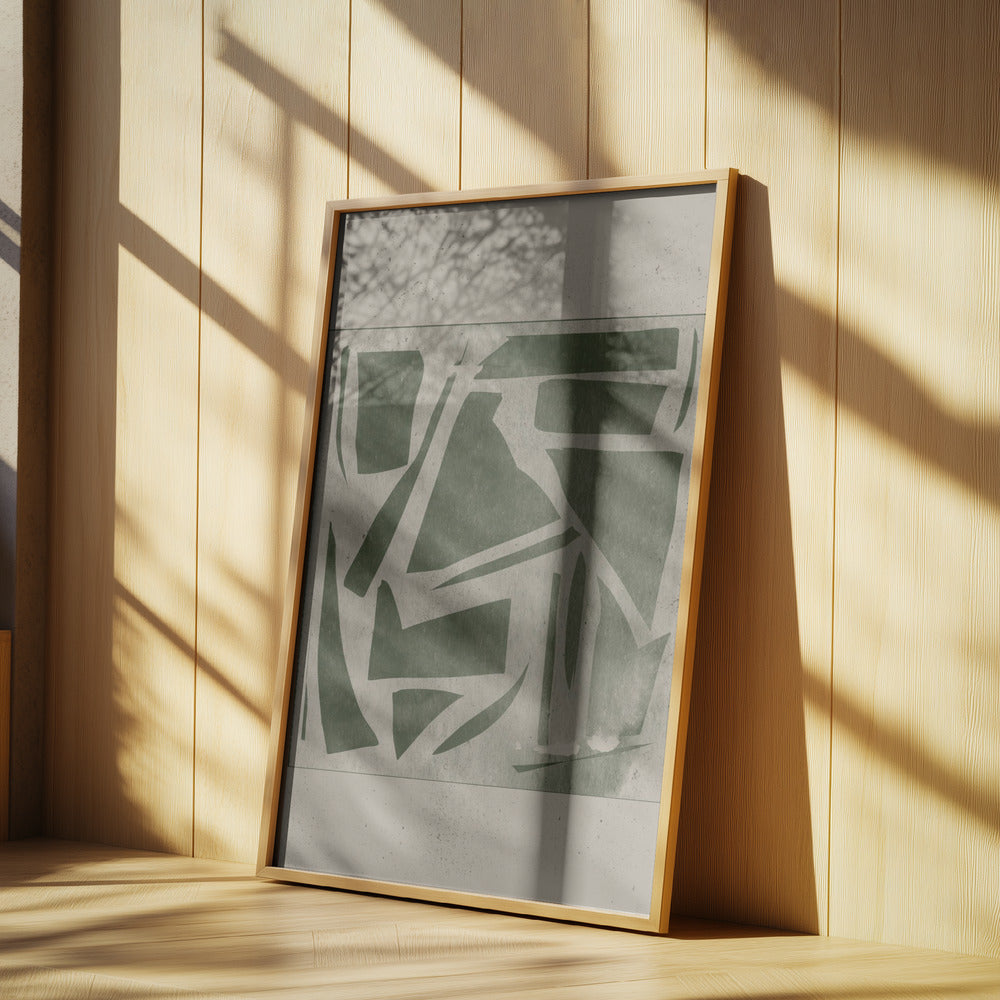 Grünes geometrisches Labyrinth | Poster