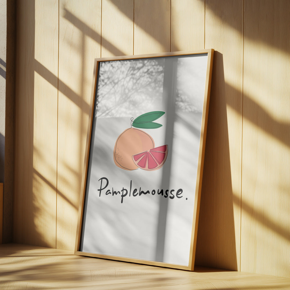 Modern French Fruits Collection "Grapefruit / Pamplemousse" | Poster