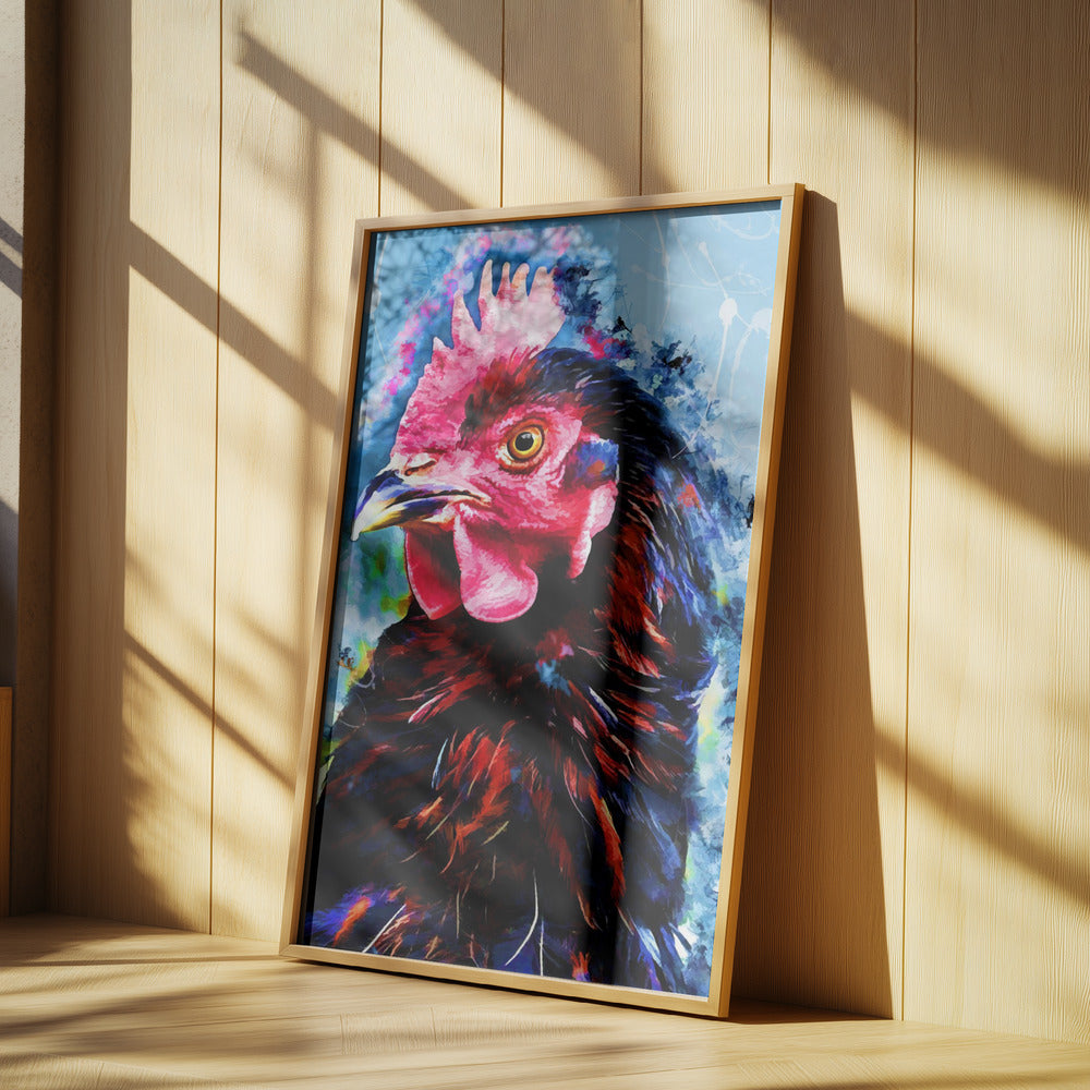 Animal Rooster Watercolor Animal Art | Poster