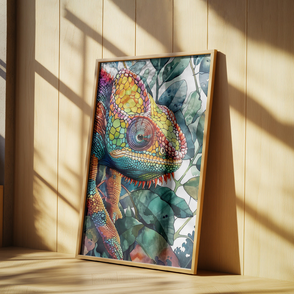 Chameleon watercolor animal art 6 | Poster