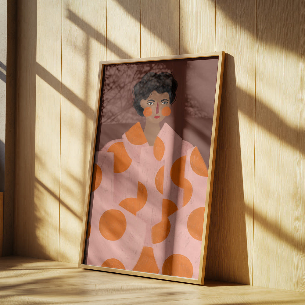 Woman With Orange Dots | Poster