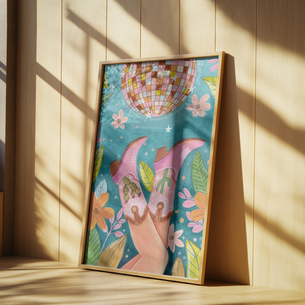 Cowboy boots and disco ball | Poster