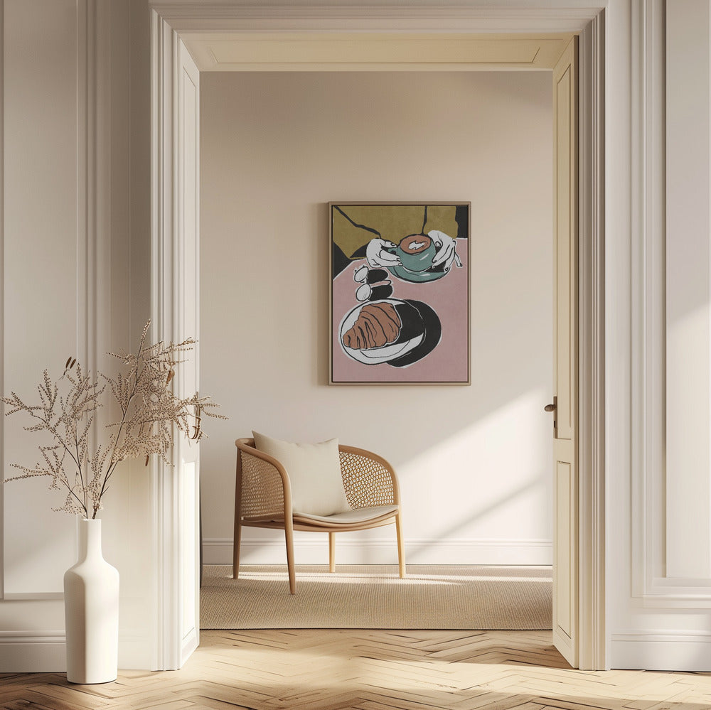 Croissant und Milchkaffee | Poster