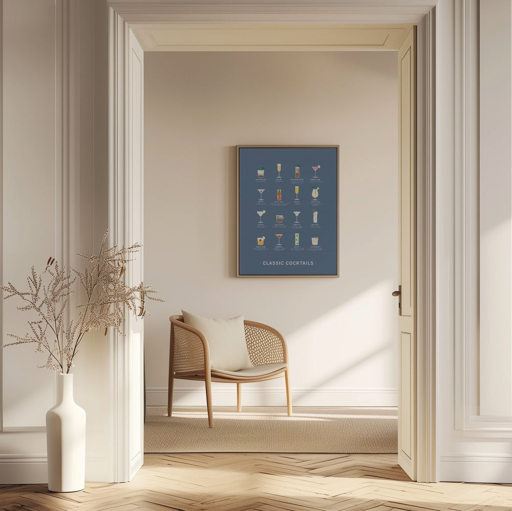 Classic Coctails poster blue | Poster