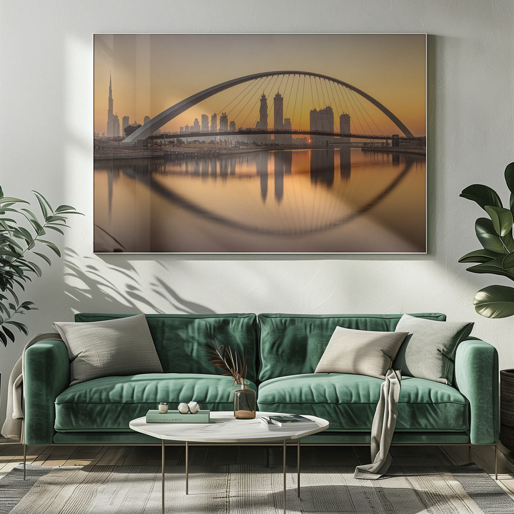 Zonsopgang bij het Dubai Water Canal | Canvasprints